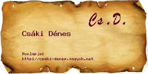 Csáki Dénes névjegykártya